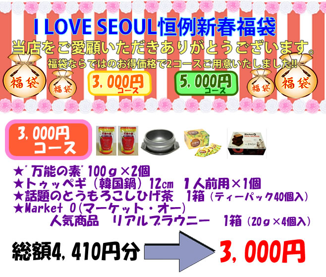 ��ǯ�����I LOVE SEOUL�ο���ʡ�ޡ��ȤäƤ⤪����3,000�ߥ�����